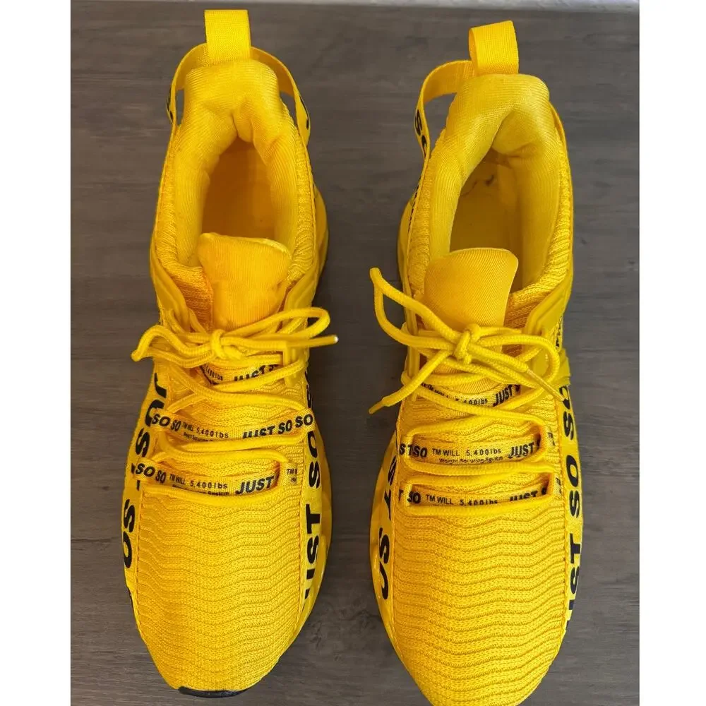 New JUST SO SO Men's Ginger Yellow Athletic Sneakers Shoes Size 43 US 9.5/10